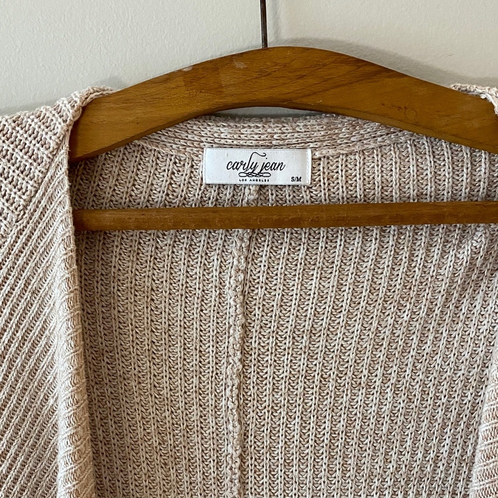 Carly Jean Los Angeles Oatmeal Cardigan